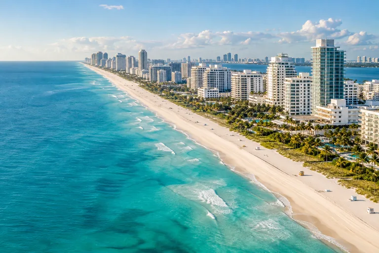 Illustrative aerial view of Miami Beach